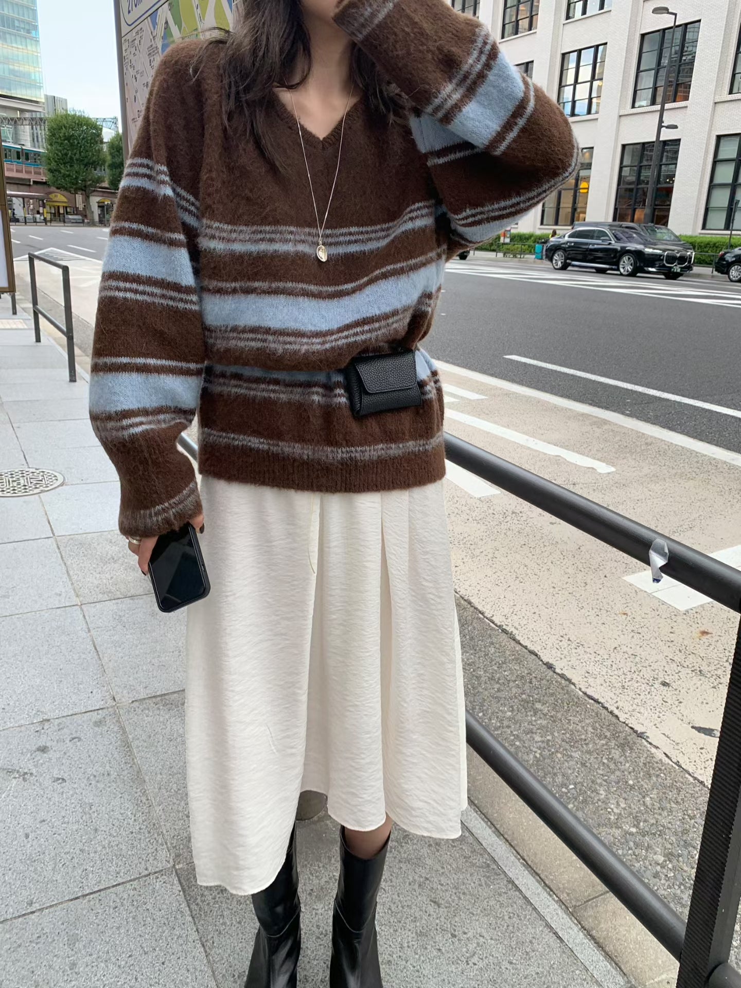 羊駝毛混紡針織上衣