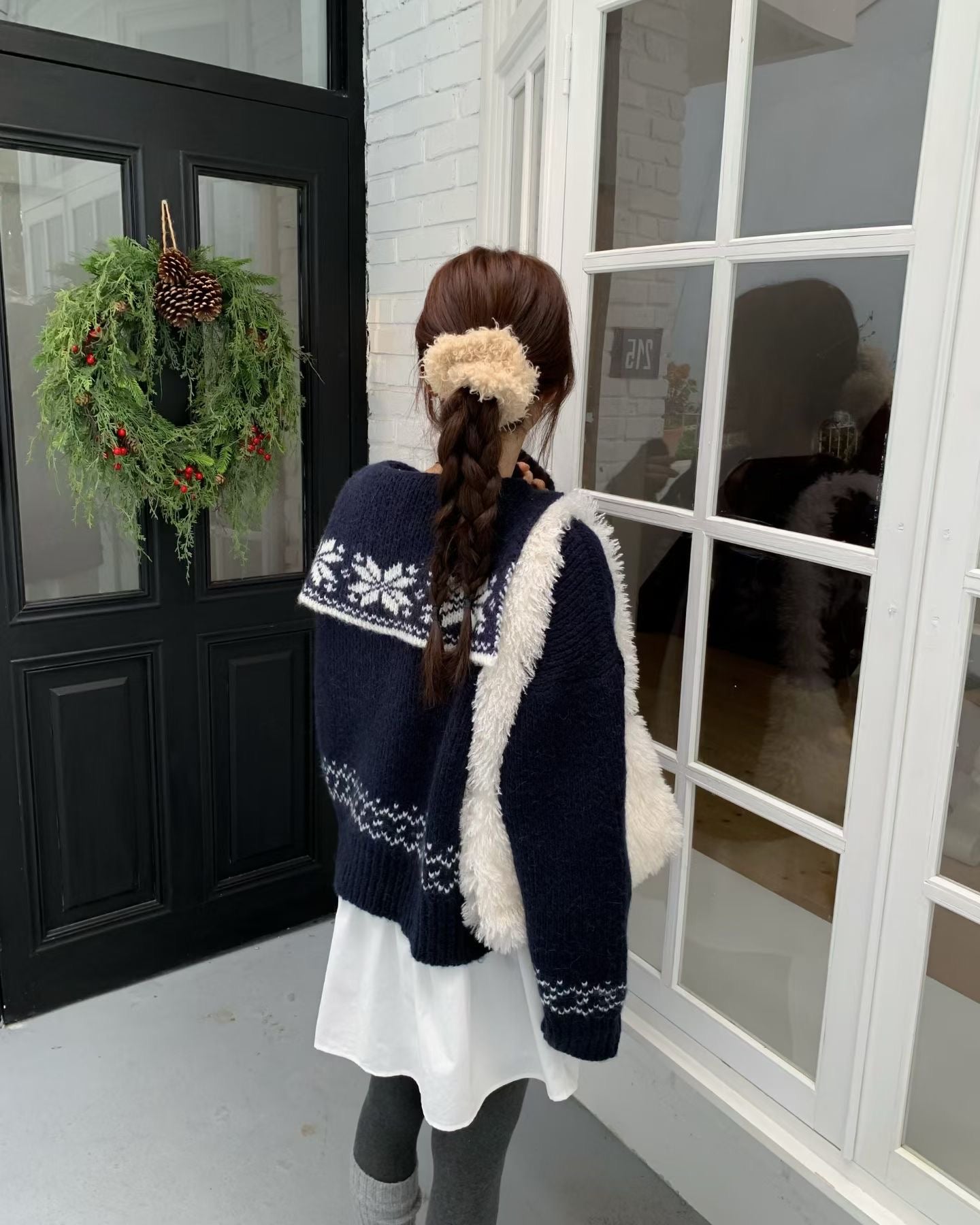 北歐風雪花❄️翻領開衫