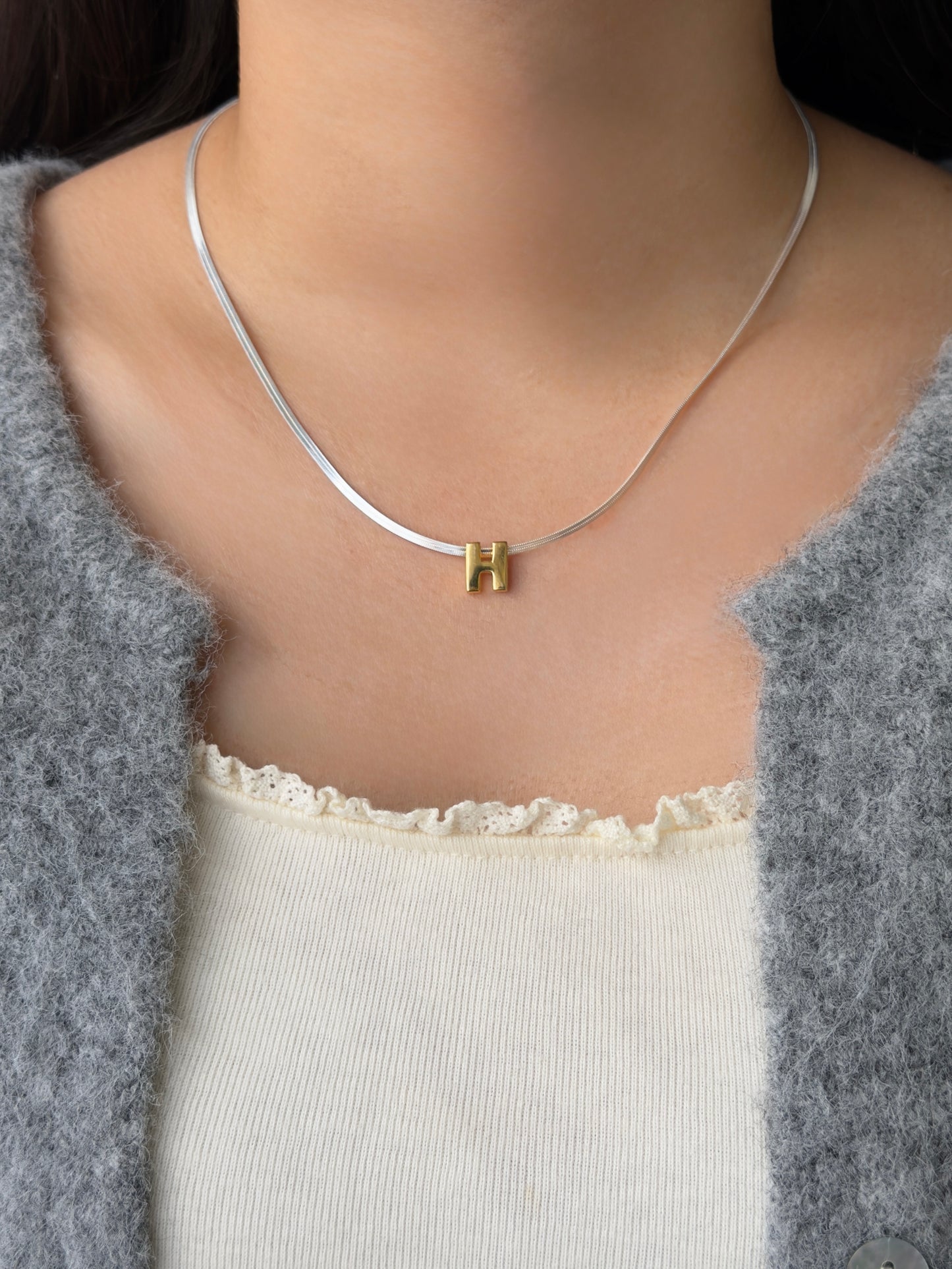 送禮推薦💝客製化字母蛇骨項鍊