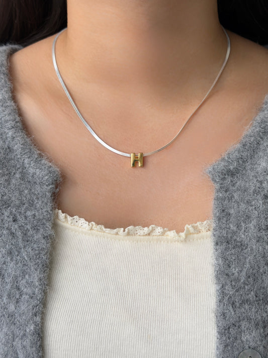 送禮推薦💝客製化字母蛇骨項鍊