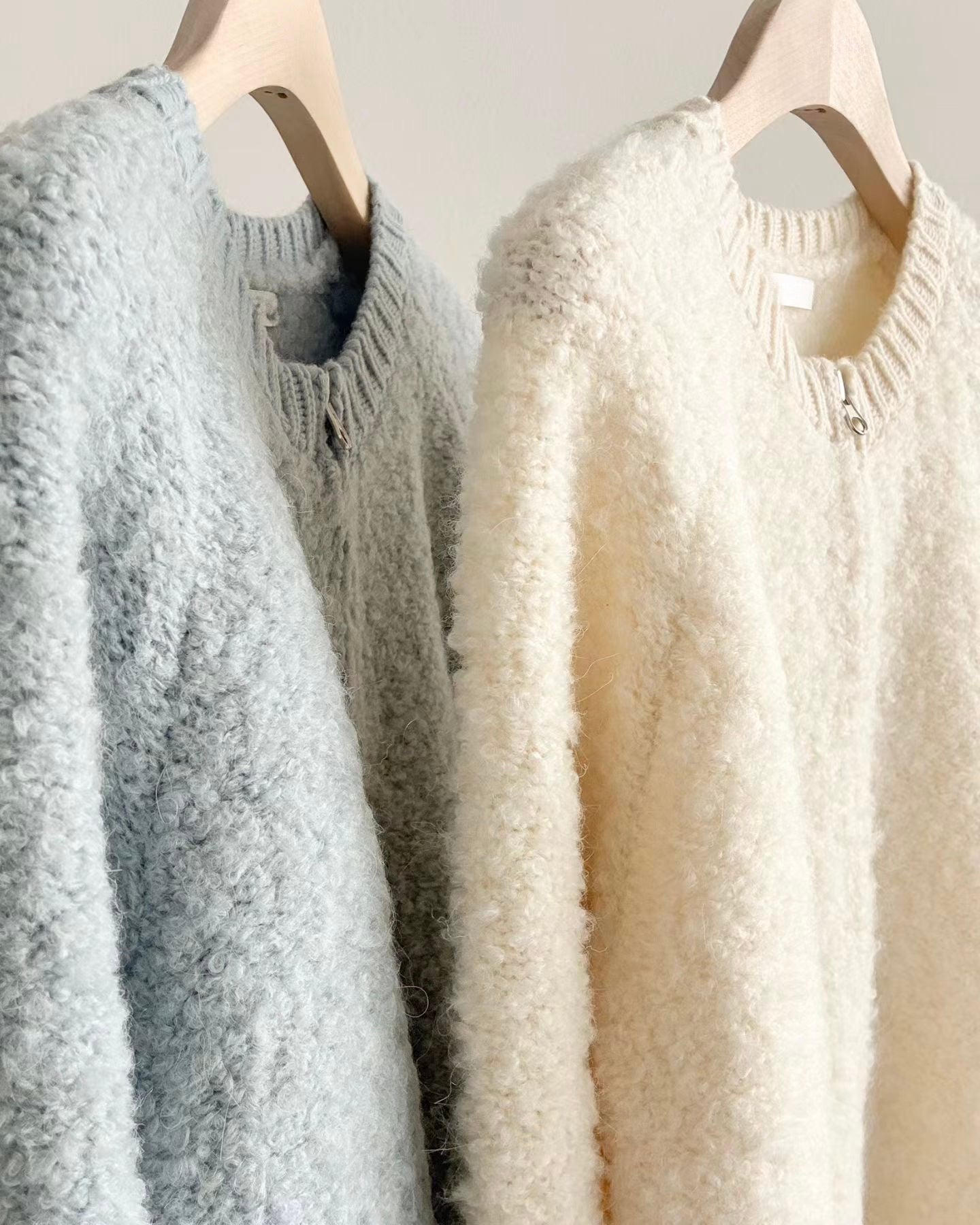 療癒色系🩵寶寶藍圈圈毛毛衣開衫