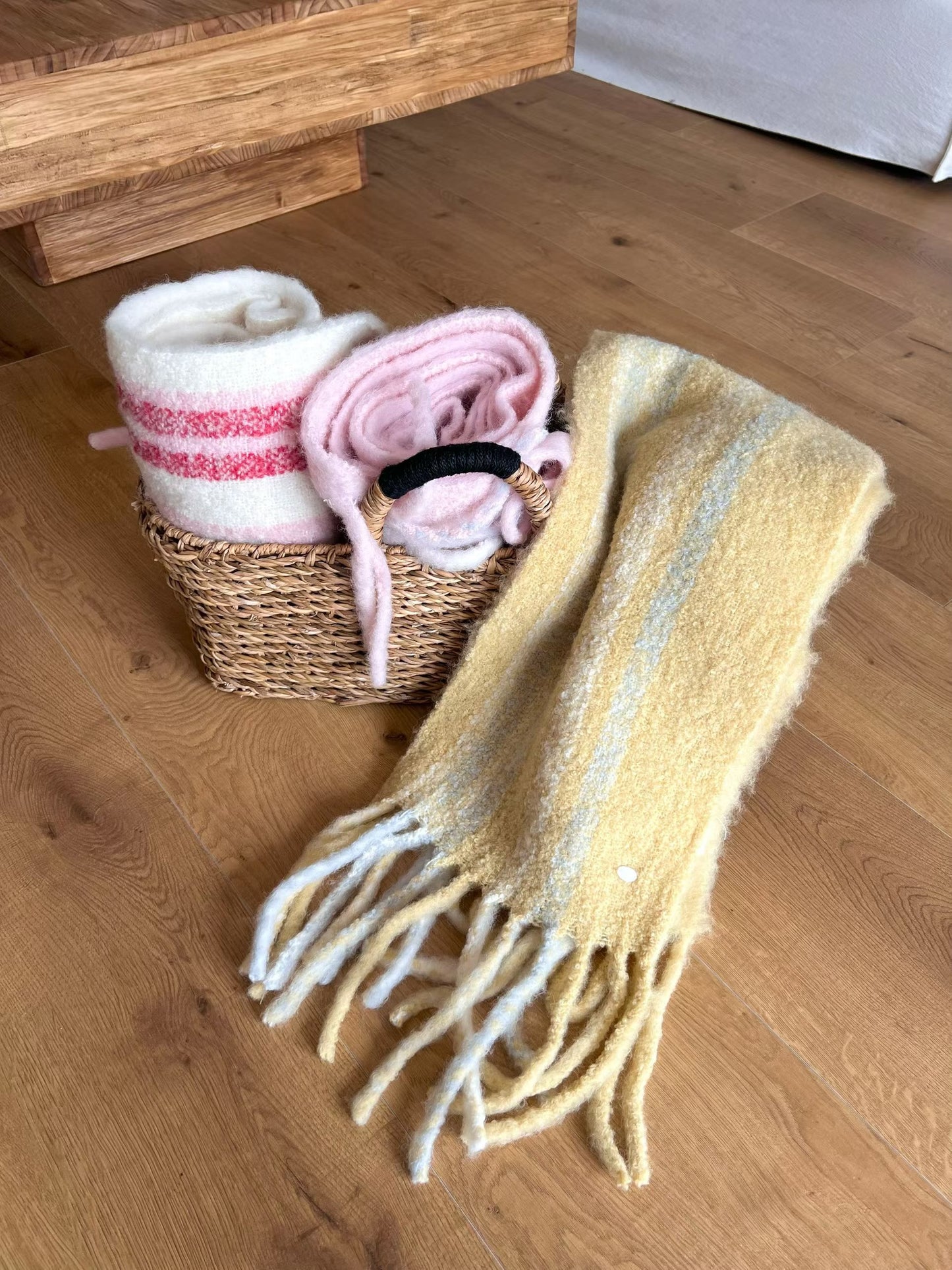 超級可愛柔軟的混色雙面羊毛圍巾🧣