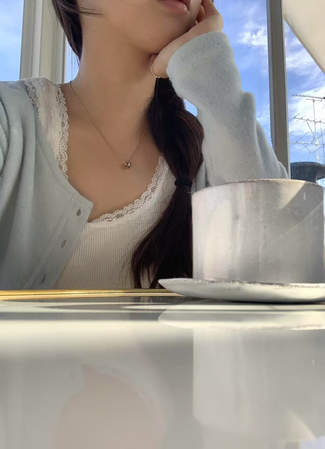 安哥拉羊毛針織開襟衫