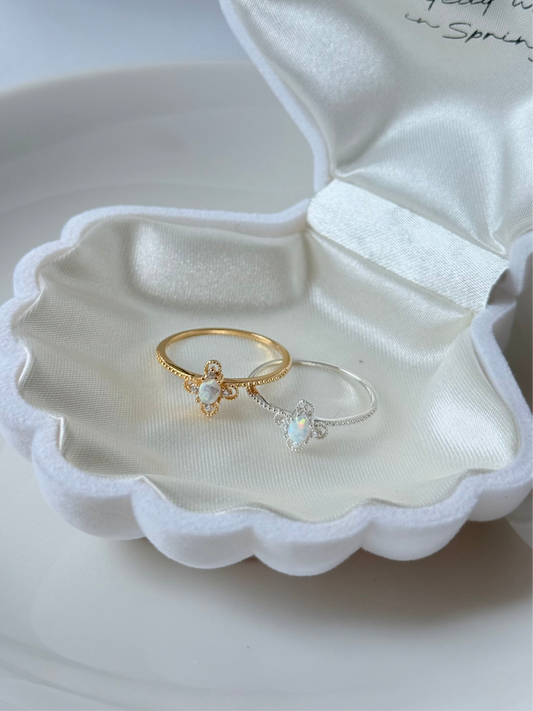 簡約復古歐泊石戒指