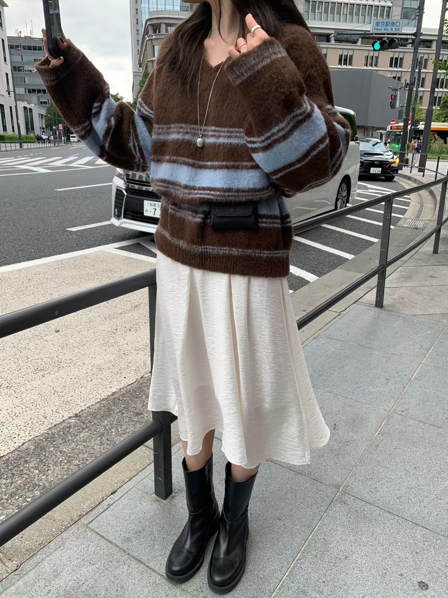 羊駝毛混紡針織上衣