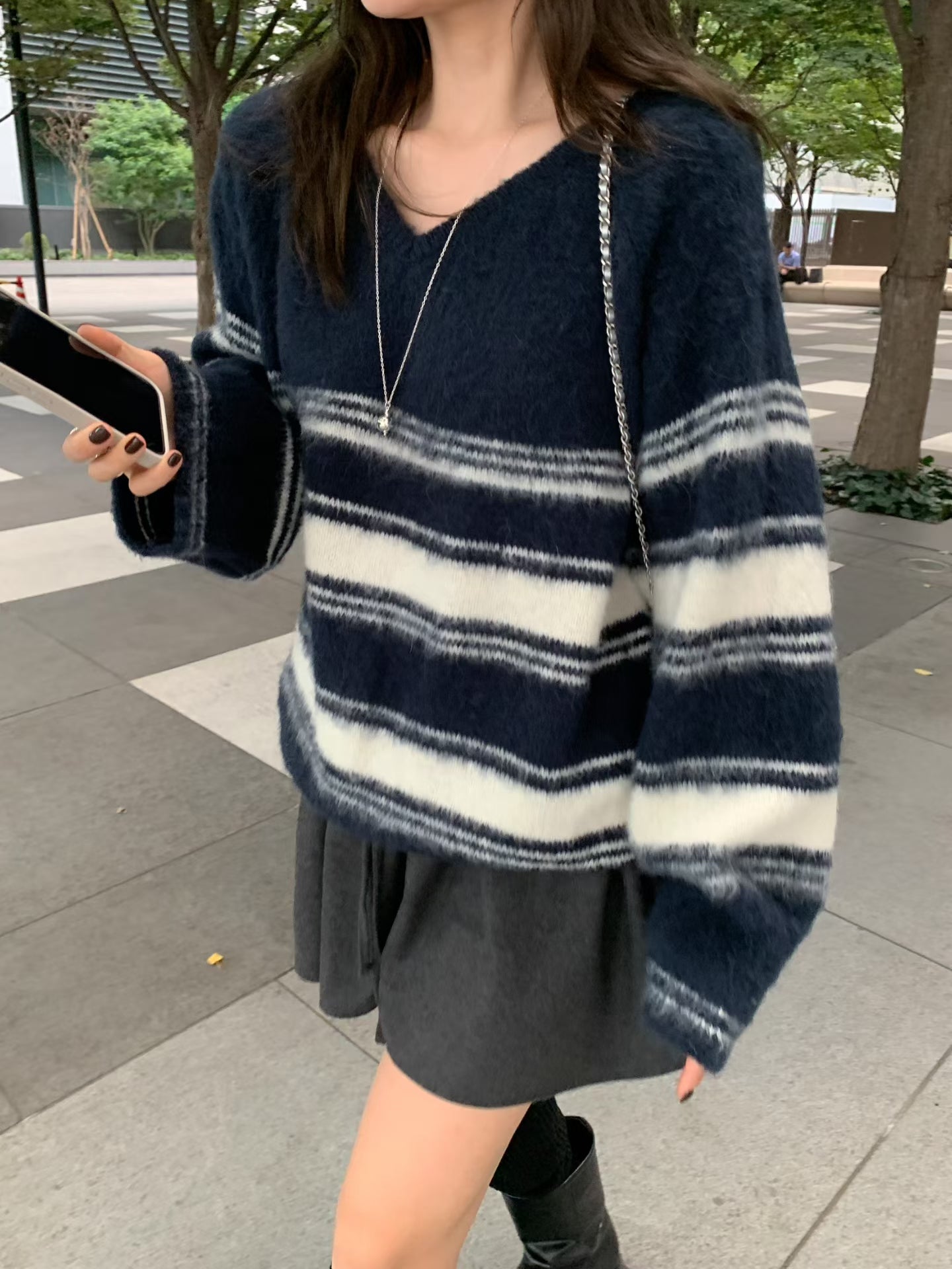 羊駝毛混紡針織上衣