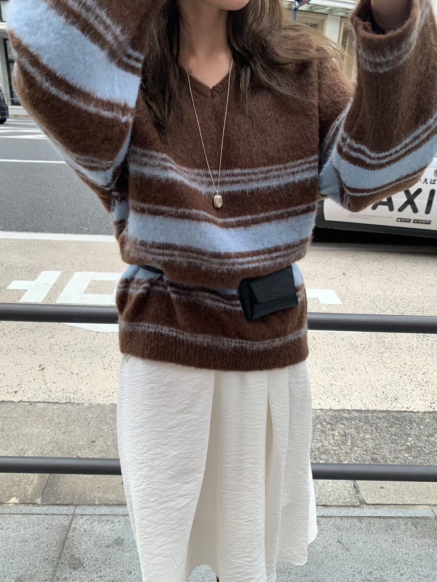 羊駝毛混紡針織上衣