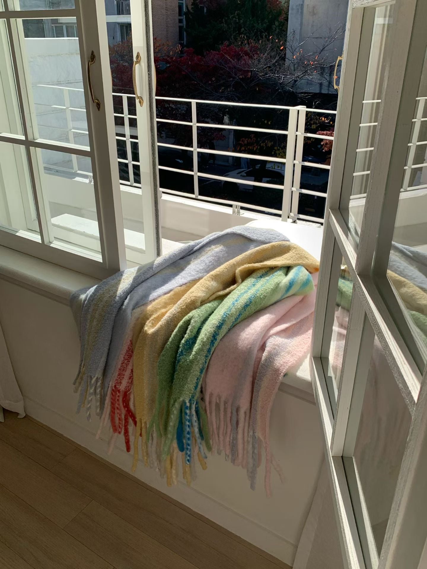 超級可愛柔軟的混色雙面羊毛圍巾🧣