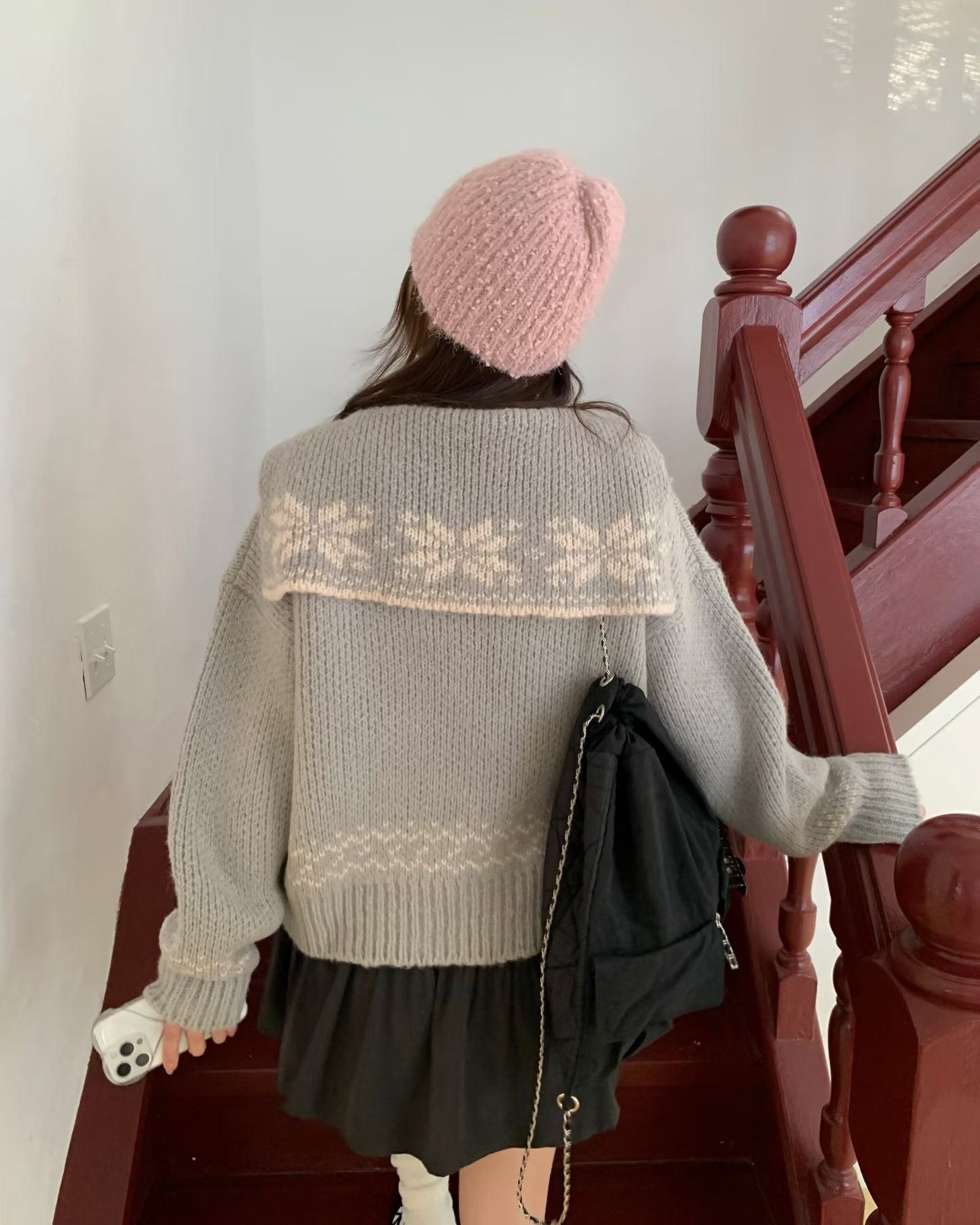 北歐風雪花❄️翻領開衫