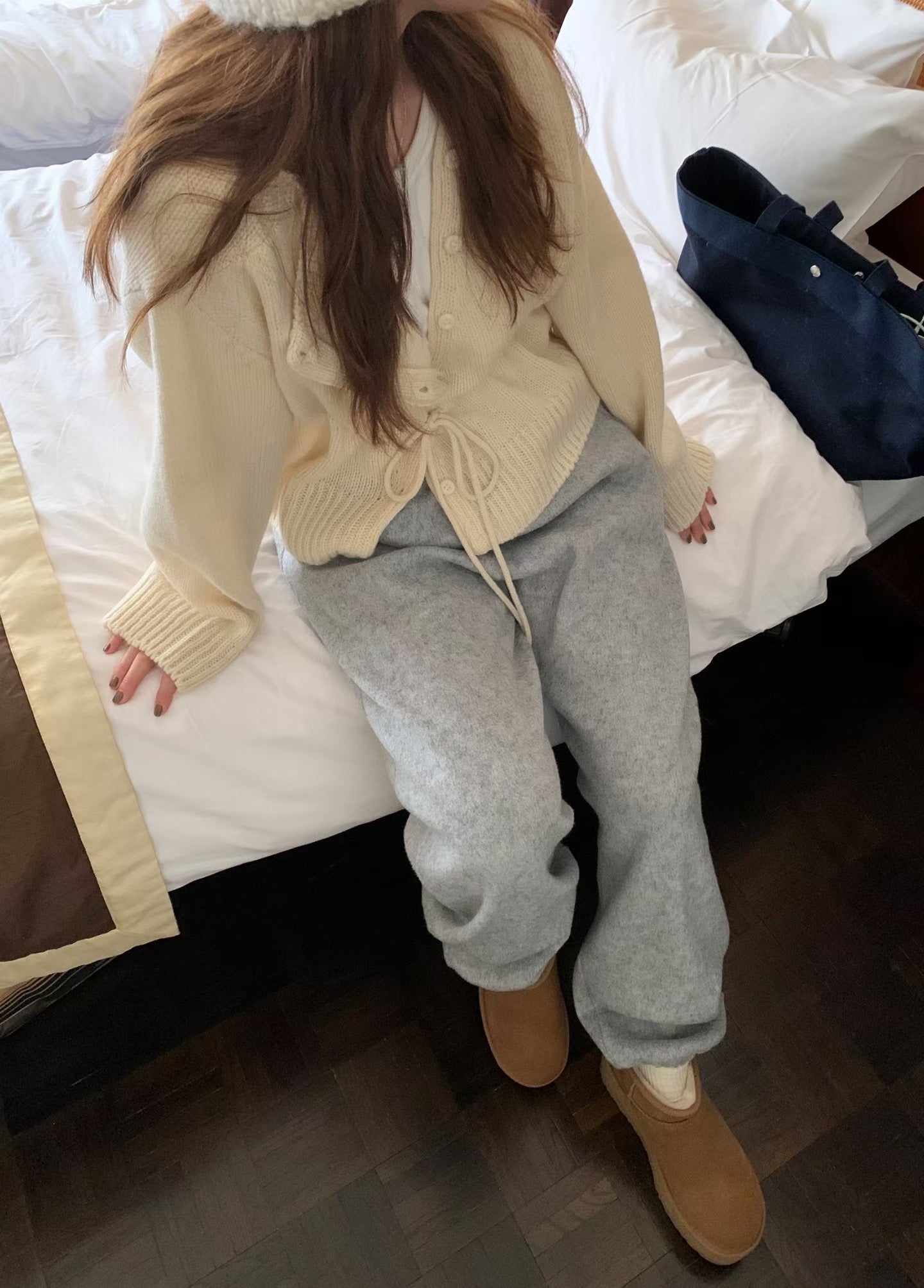 100%羊毛🦙溫柔綁帶抽繩針織外套