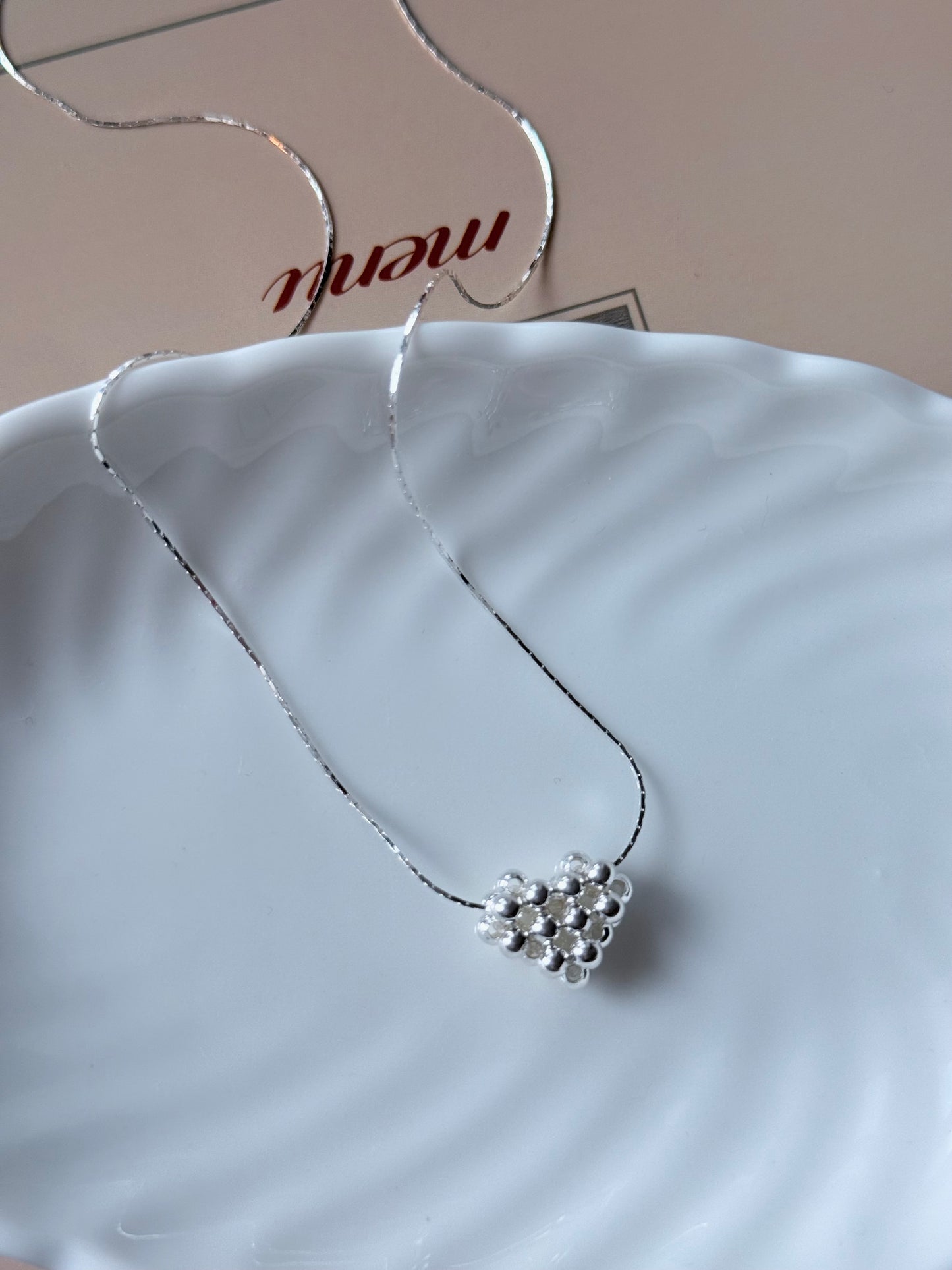 銀珠愛心項鍊Bubble Heart  Necklace