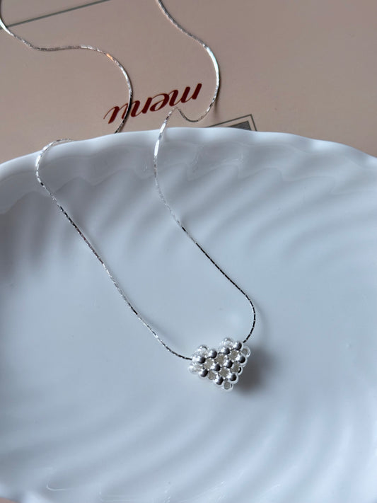 銀珠愛心項鍊Bubble Heart  Necklace