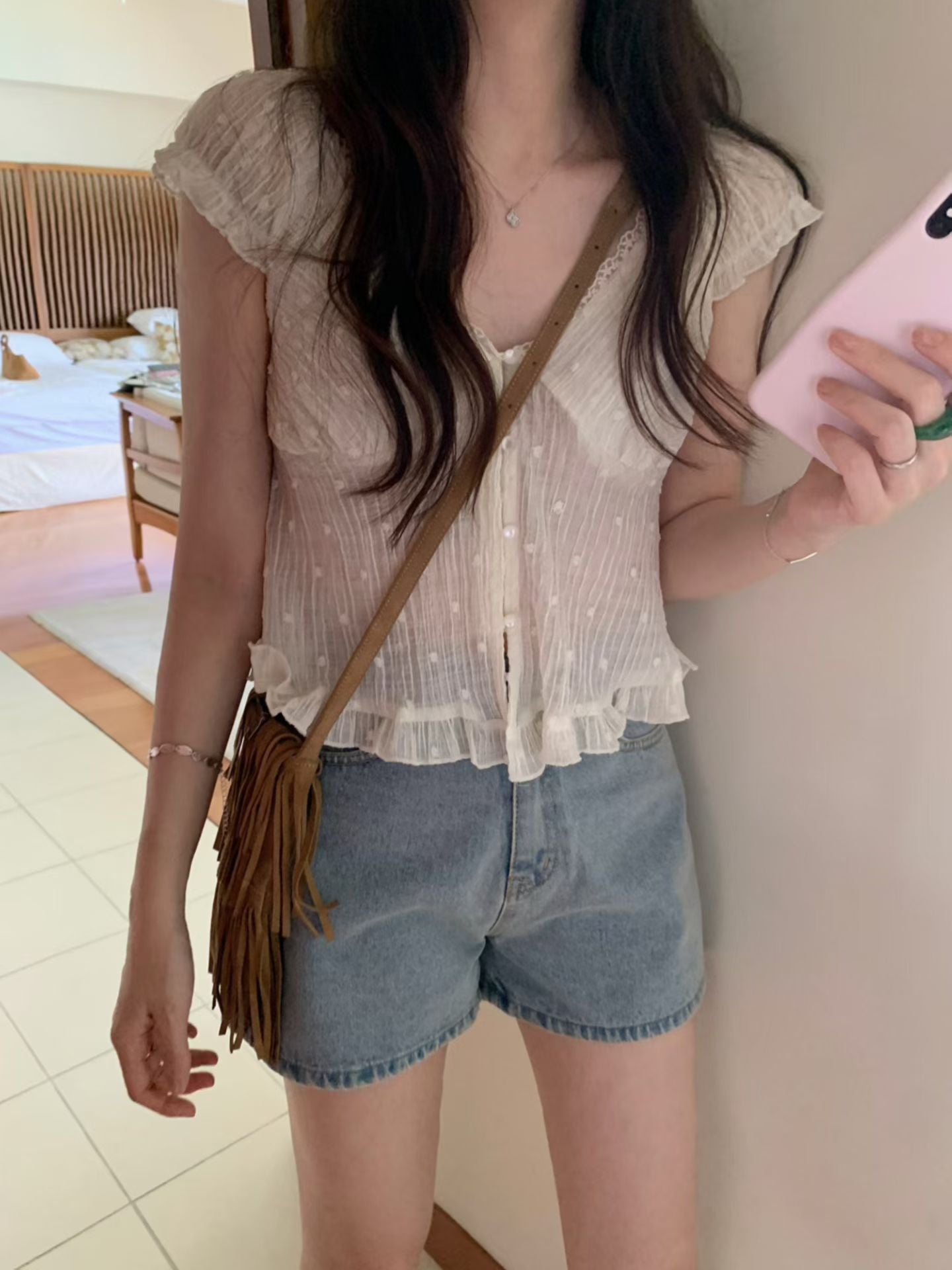 J02夏日必備☀️香榭午後丹寧短褲