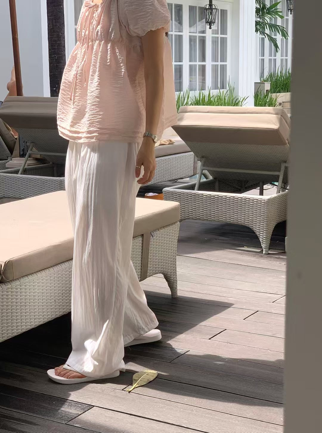 J06夏日必備☀️法式天絲涼感舒服褲