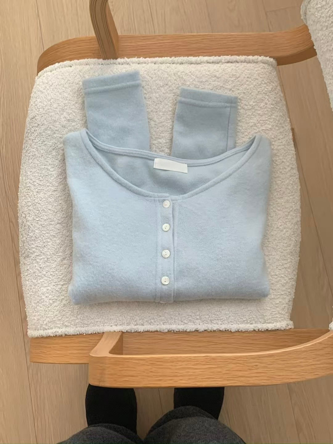 安哥拉羊毛針織開襟衫