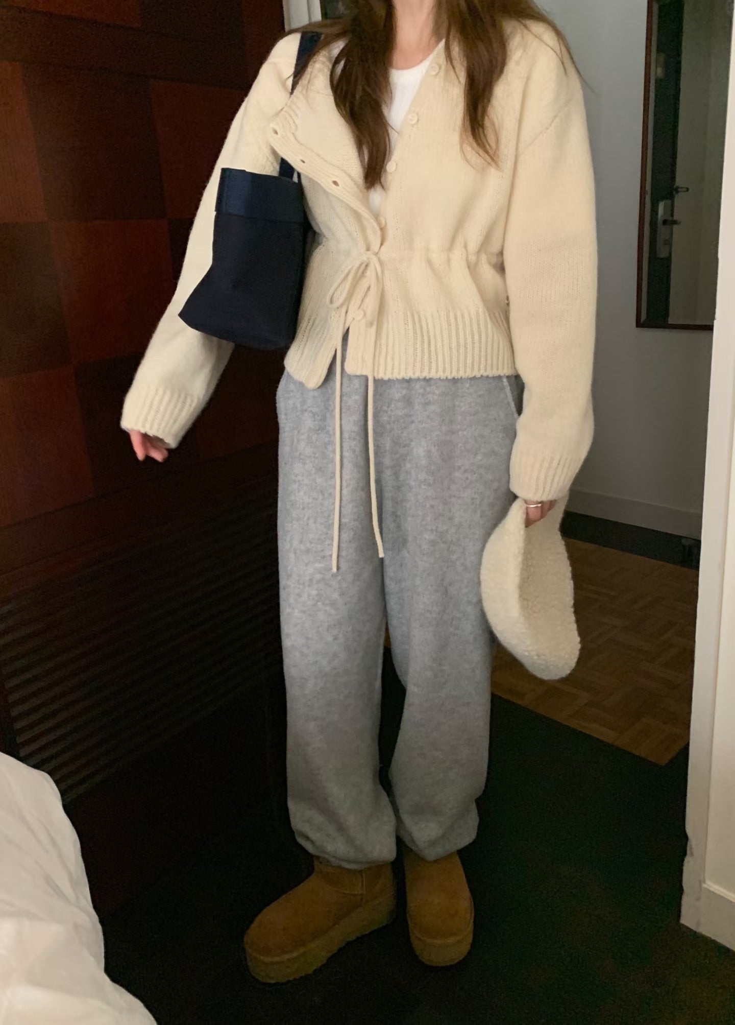 100%羊毛🦙溫柔綁帶抽繩針織外套