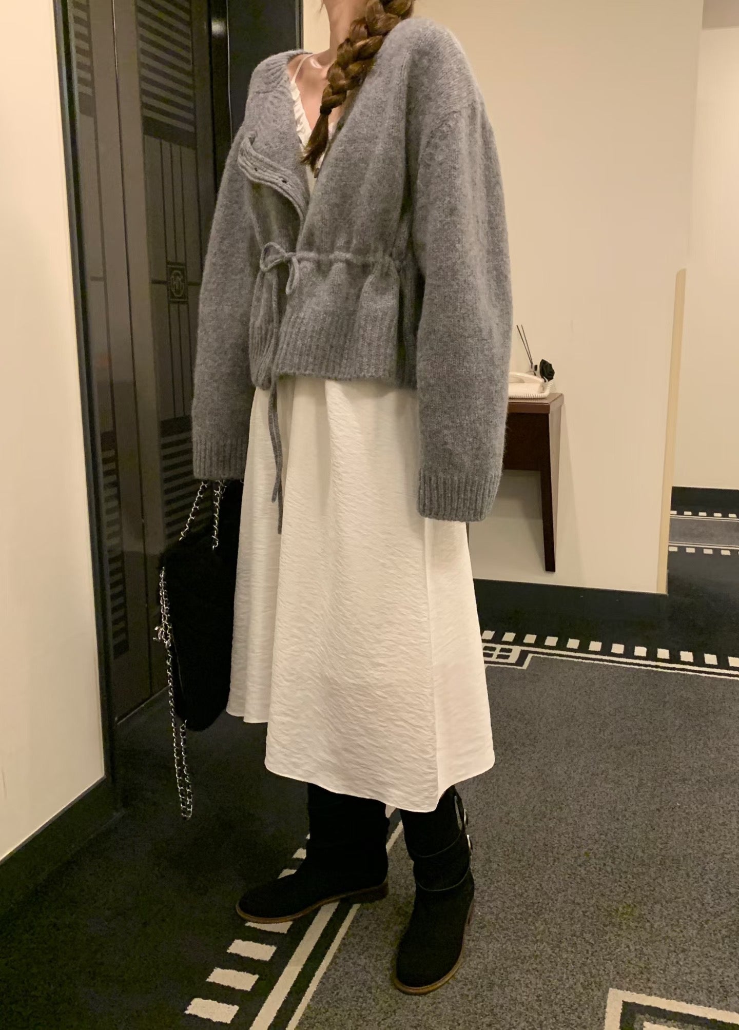 100%羊毛🦙溫柔綁帶抽繩針織外套