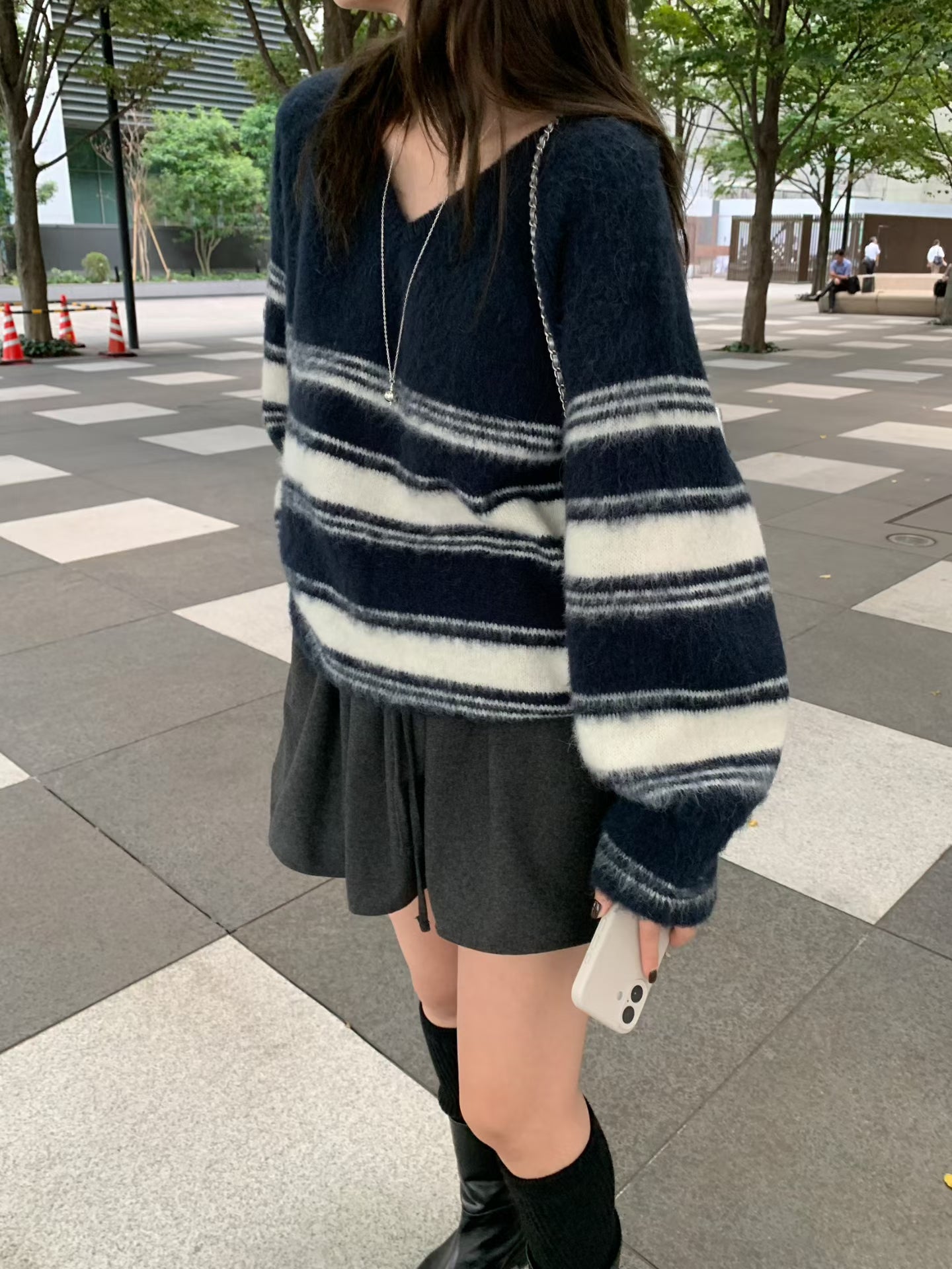 羊駝毛混紡針織上衣