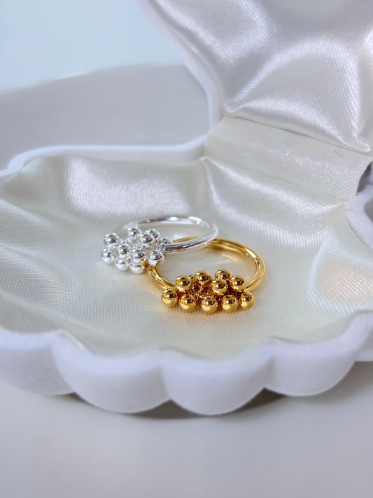 柔光葡萄串珠戒指