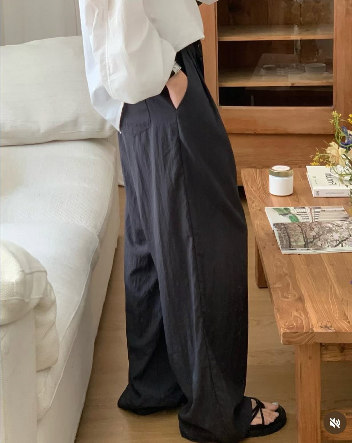 J06夏日必備☀️法式天絲涼感舒服褲