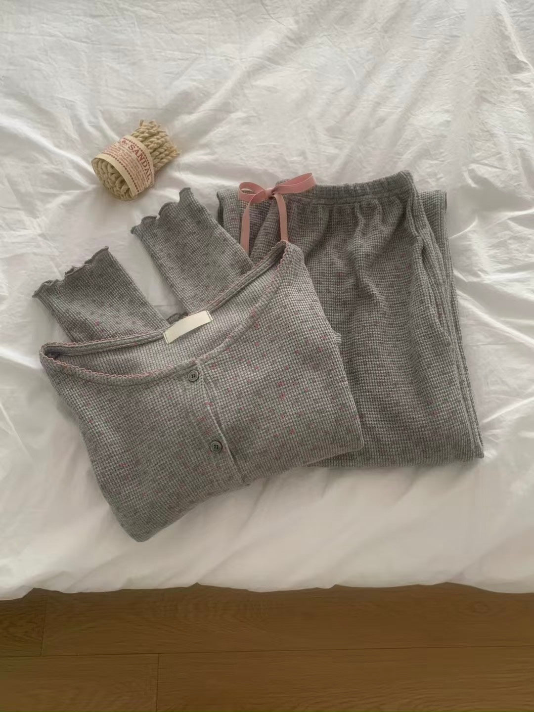 花朵羅紋睡衣套裝