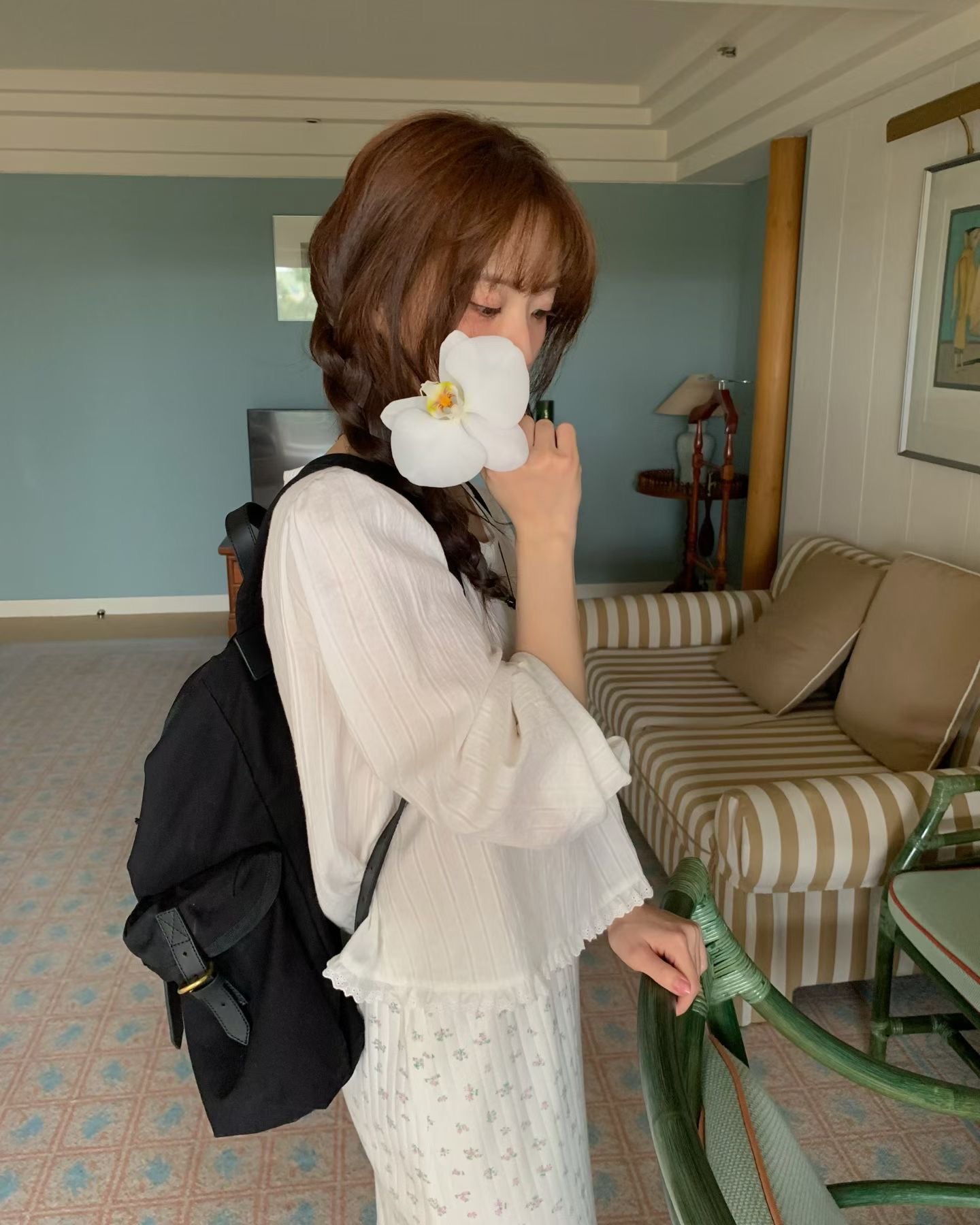 【現貨🍦】F19小碎花坑條棉裙