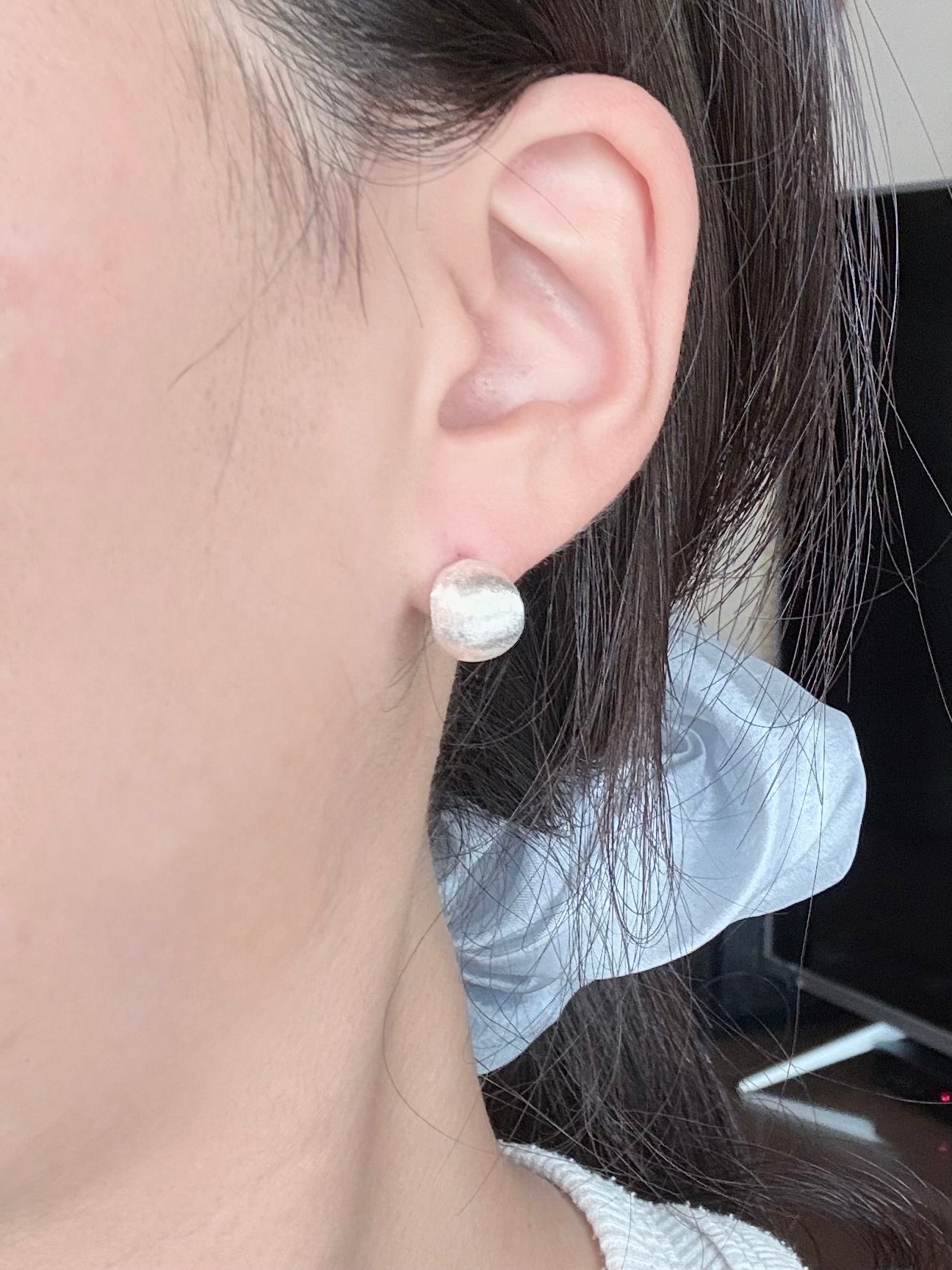 霧面橢圓豆豆耳環💫Matte Oval Bean Earrings