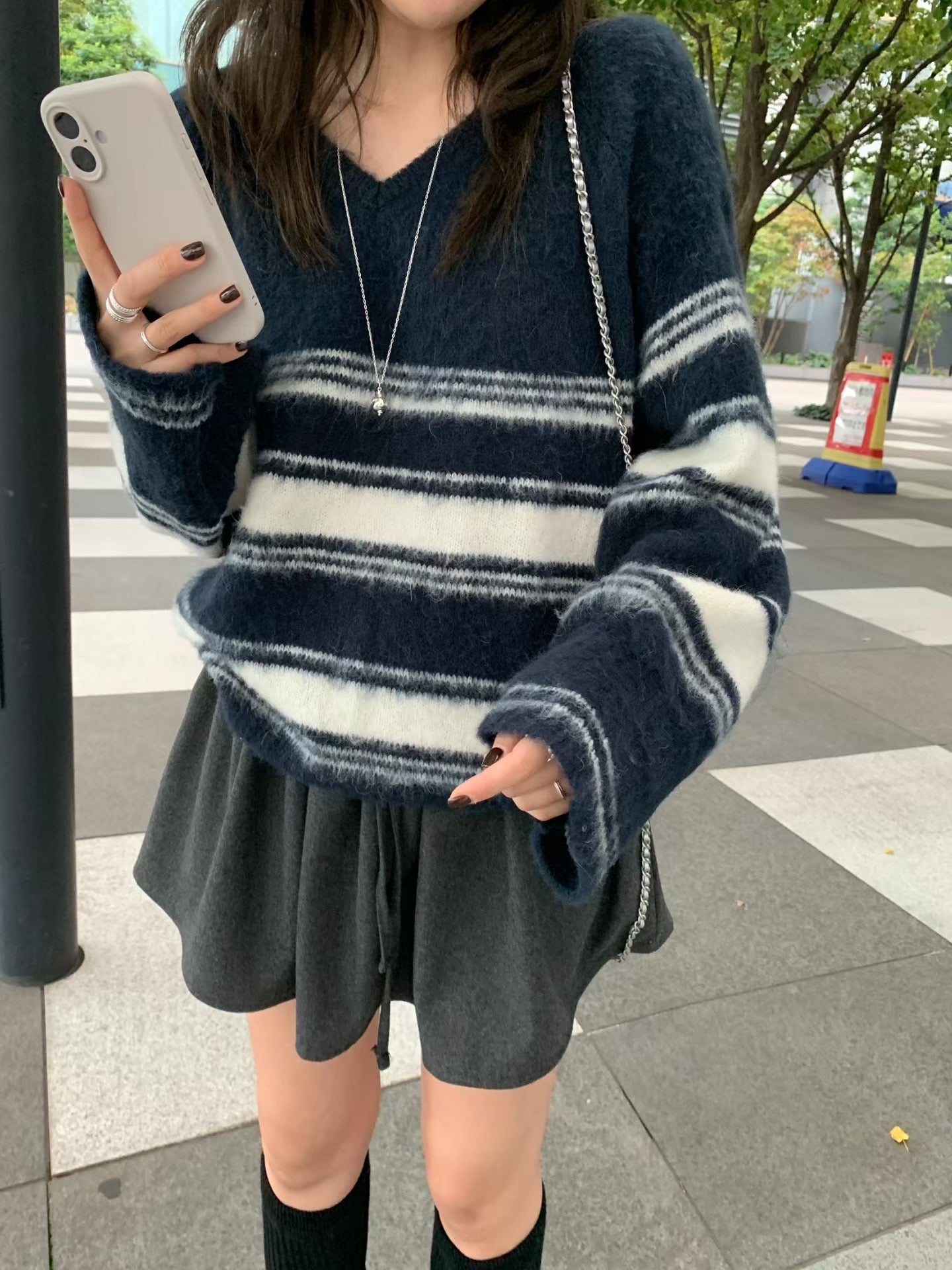 羊駝毛混紡針織上衣