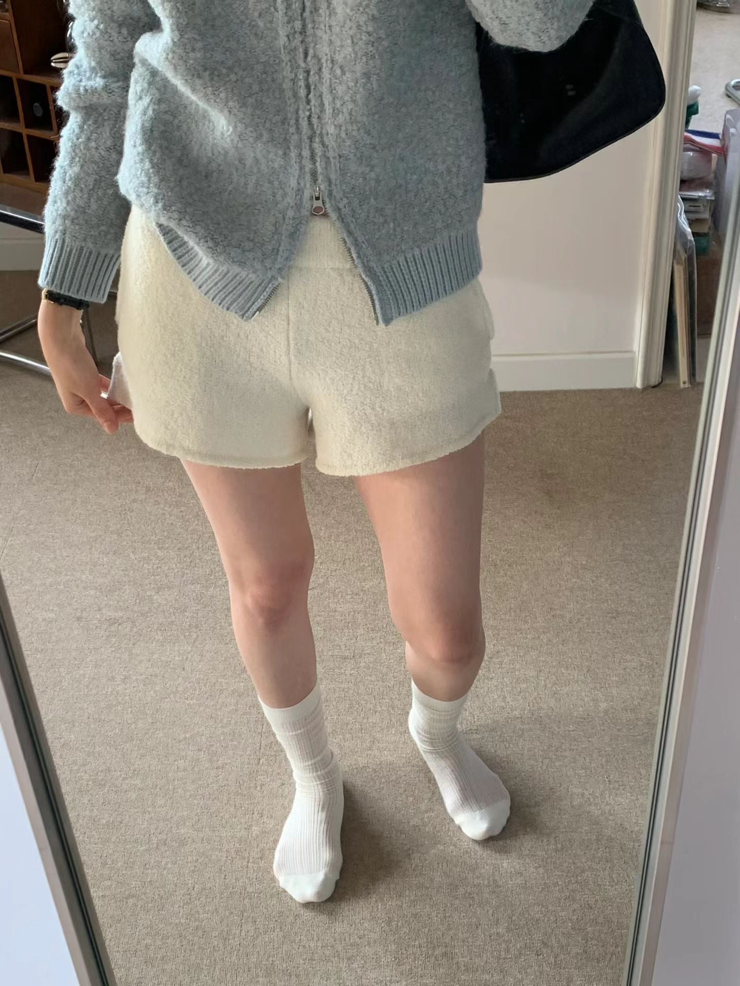 療癒色系🩵寶寶藍圈圈毛毛衣開衫