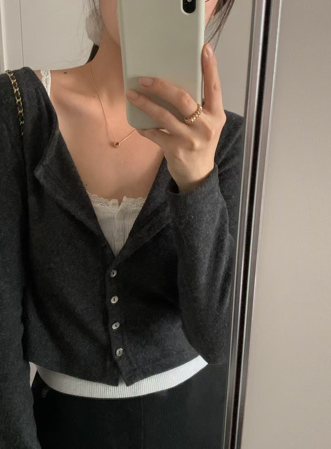 安哥拉羊毛針織開襟衫