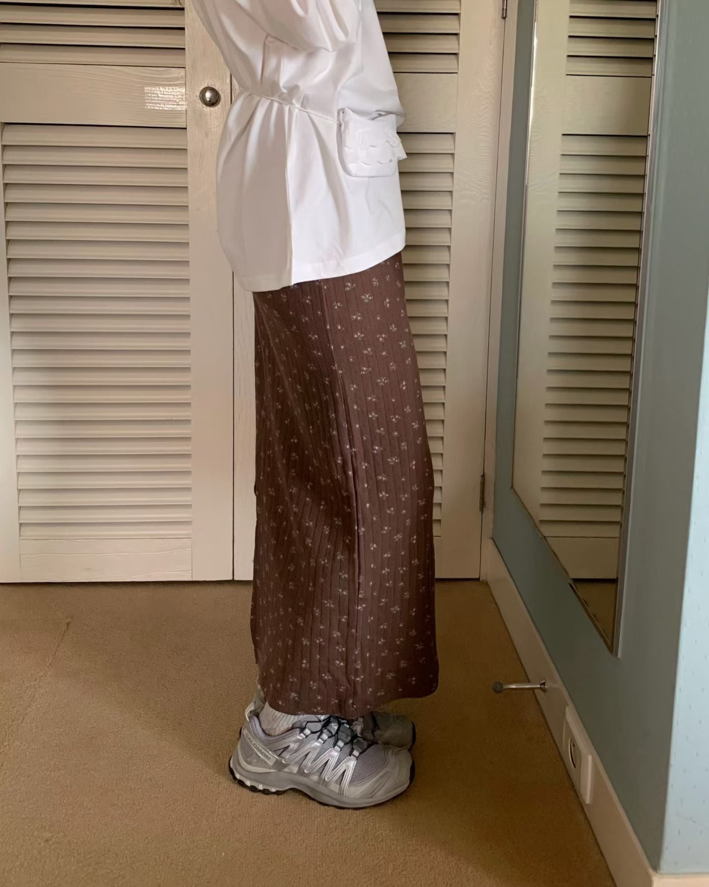 【現貨🍦】F19小碎花坑條棉裙