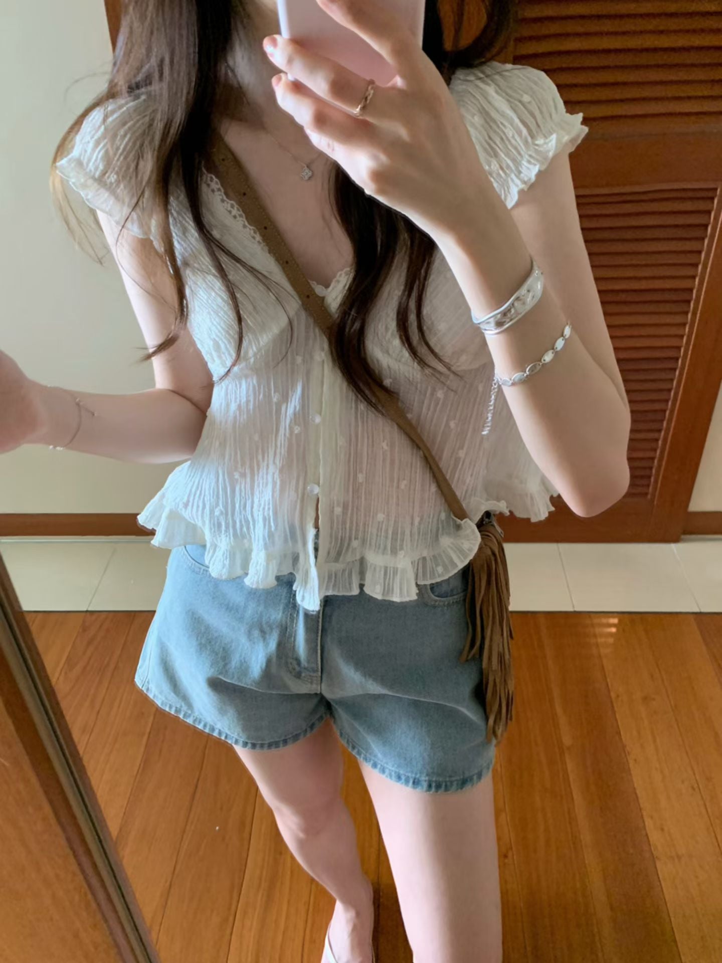 J02夏日必備☀️香榭午後丹寧短褲
