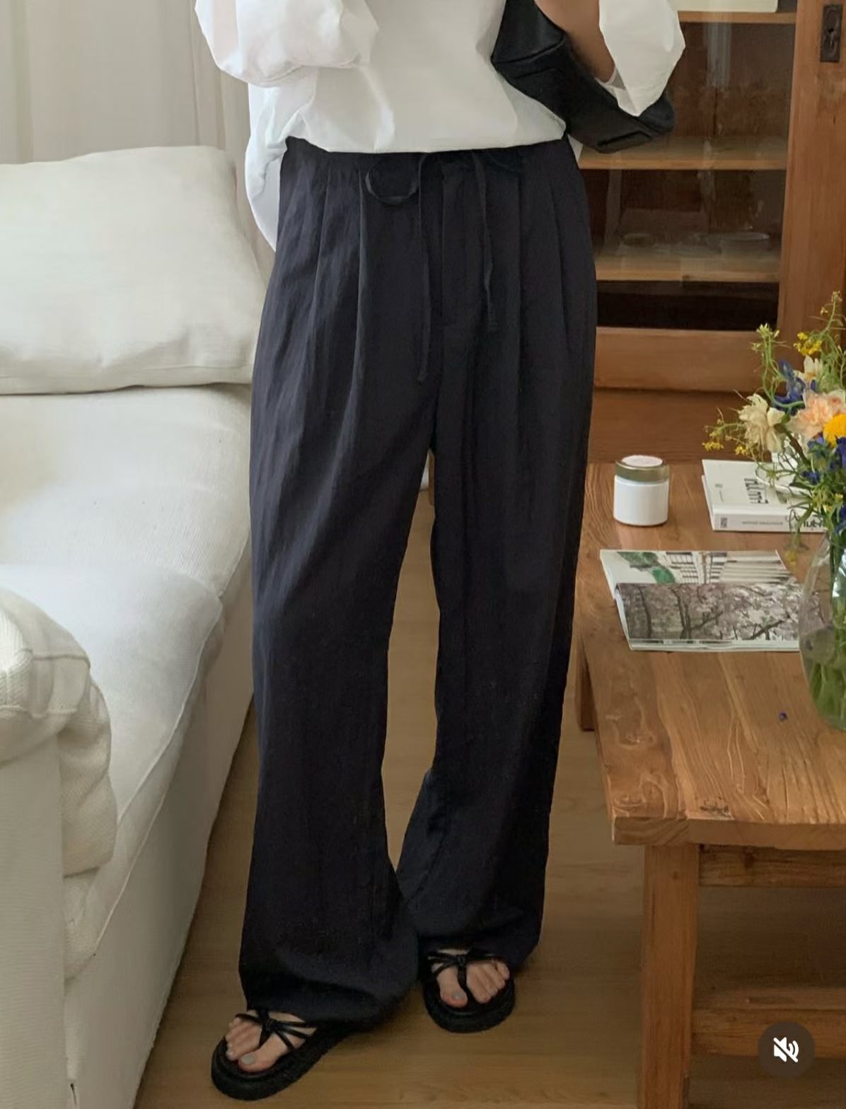 J06夏日必備☀️法式天絲涼感舒服褲
